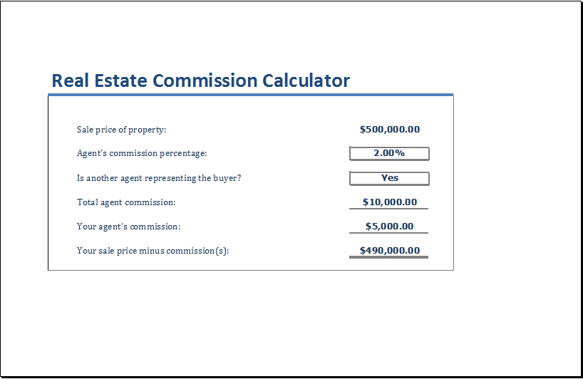 Land Sale Commission Calculator download SourceForge